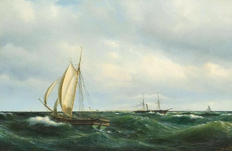 Vilhelm Melbye Stormfuld Eftermiddag i Skagerak Norge oil painting art